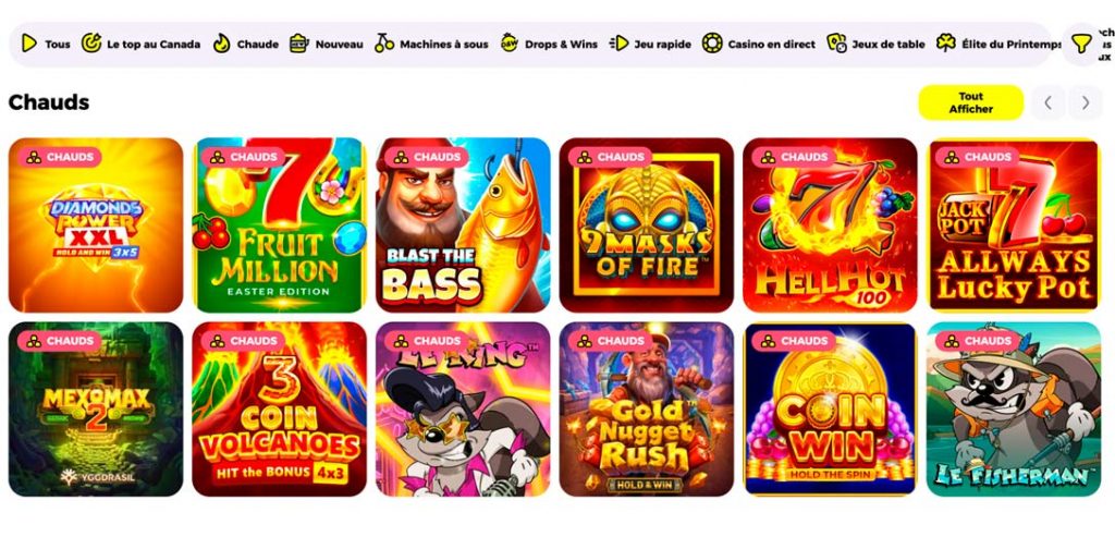 Capture d'écran du casino Let's Go