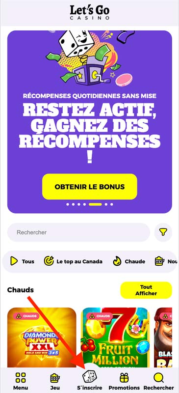 Let's Go s'inscrire
